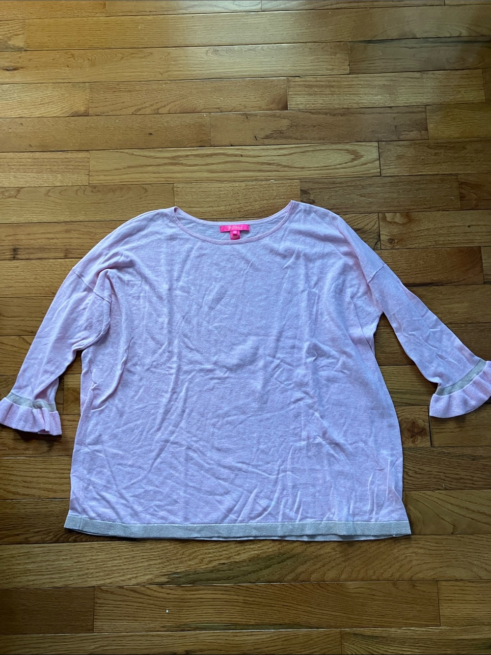 Lilly Pulitzer Women’s Light Pink Lightweight Sweater with Bell Sleeves - XL